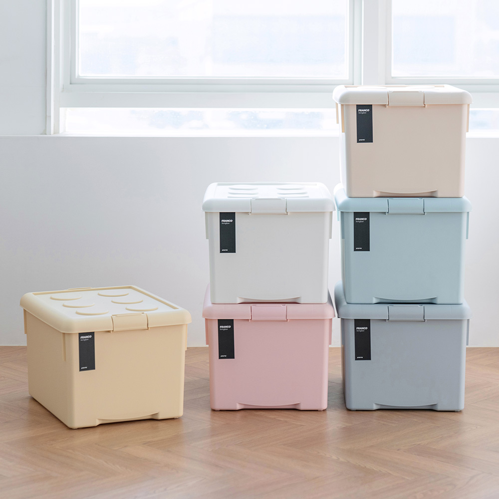 [네이버 단독컬러] 프랑코 플라스틱 리빙 박스 대형 옷 수납 티셔츠 정리함 보관함 62L