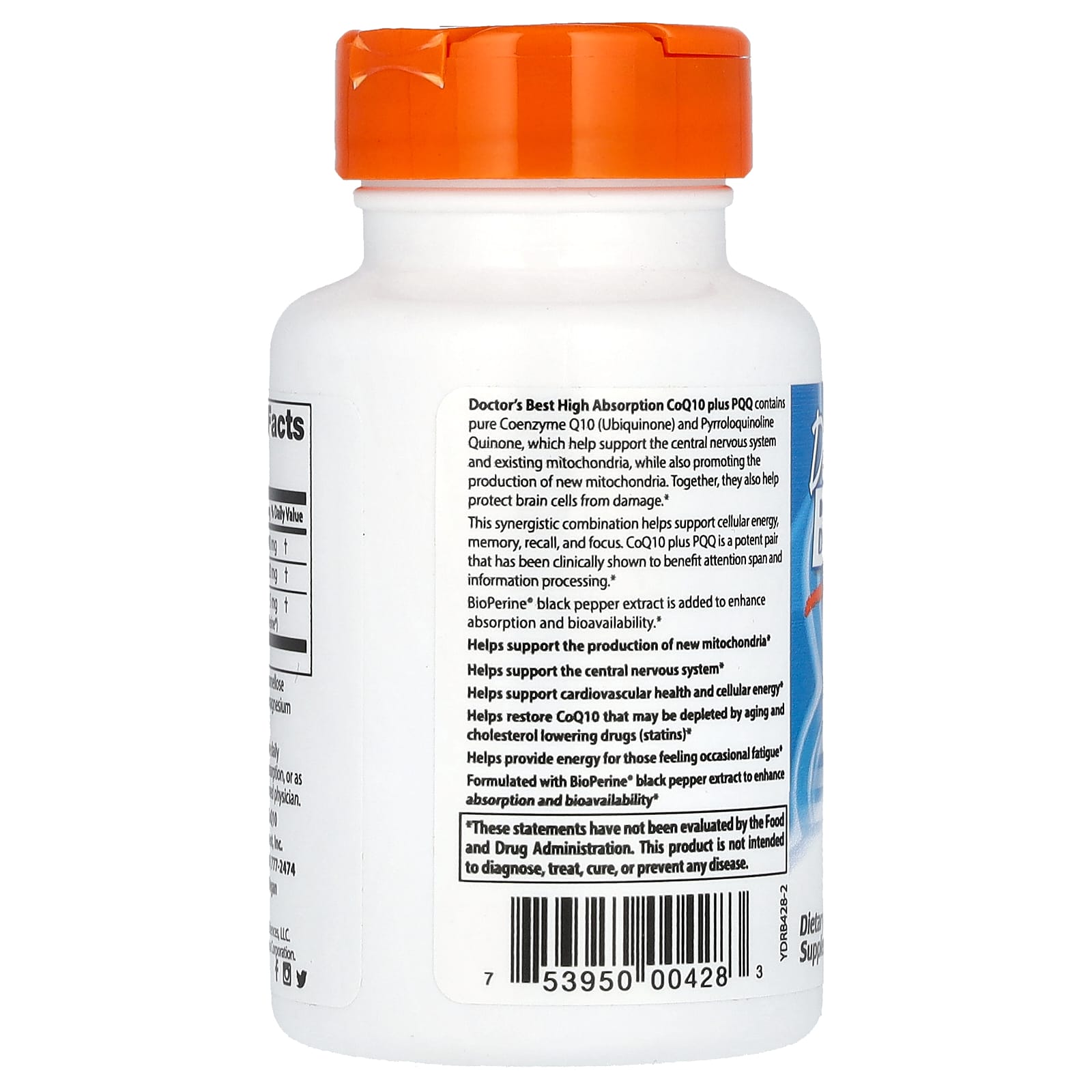 닥터스베스트 코큐텐 PQQ coq10 100mg 코엔자임 유비퀴논 60캡슐, 2개 - 상세 이미지 3
