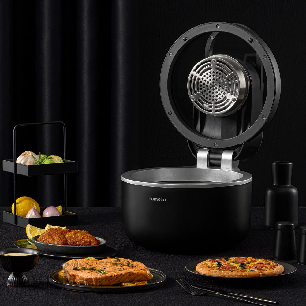 홈리아 올스텐 에어프라이어 유리 글라스 고구마 스팀 대용량 생선 삼겹살 후라이기 뚜껑형