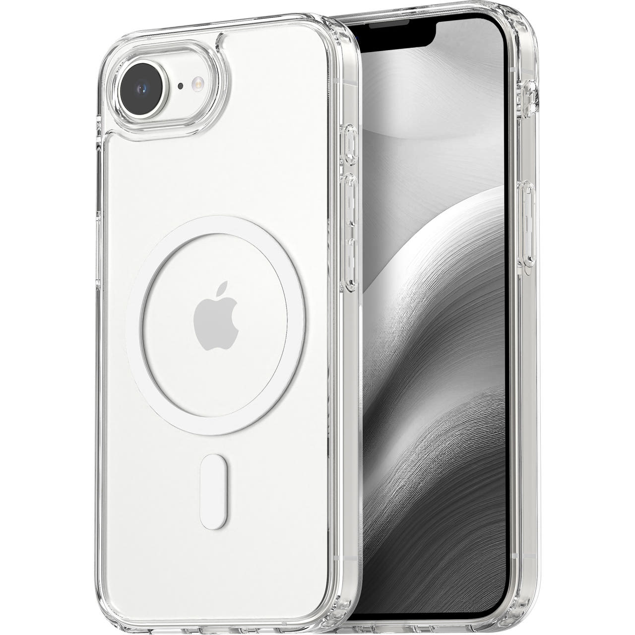 크리스탈 2배자력 맥세이프 방탄 범퍼 젤하드 클리어 케이스 투명, 아이폰16e