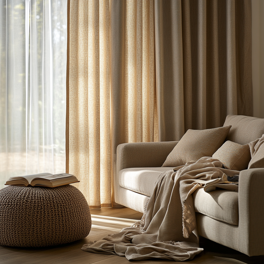 메이리블 뜨왈 린넨 거실 생활암막 커튼 이음선 먼지 없는 거실 안방용 커튼
