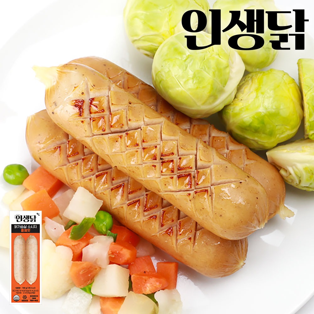 인생닭 닭가슴살 소시지 훈제맛 100g, 10개