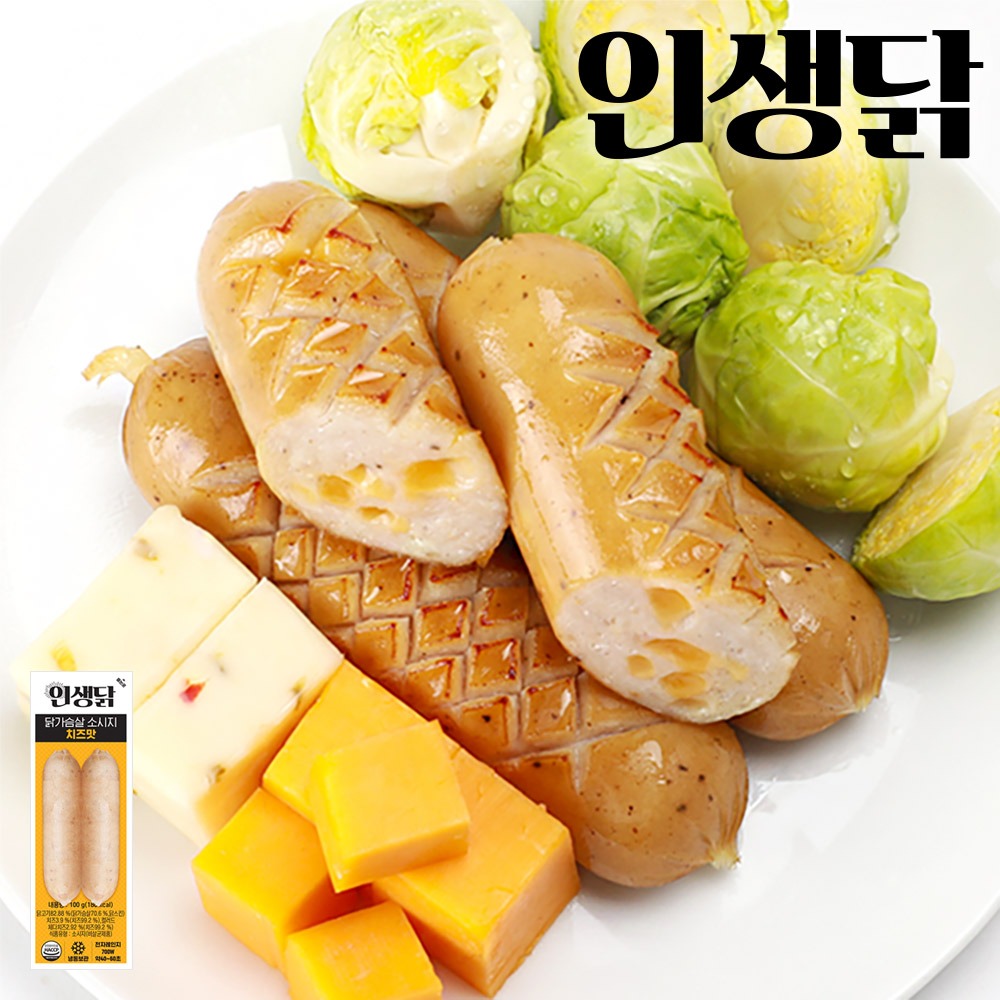 인생닭 닭가슴살 소시지 치즈맛 100g, 10개