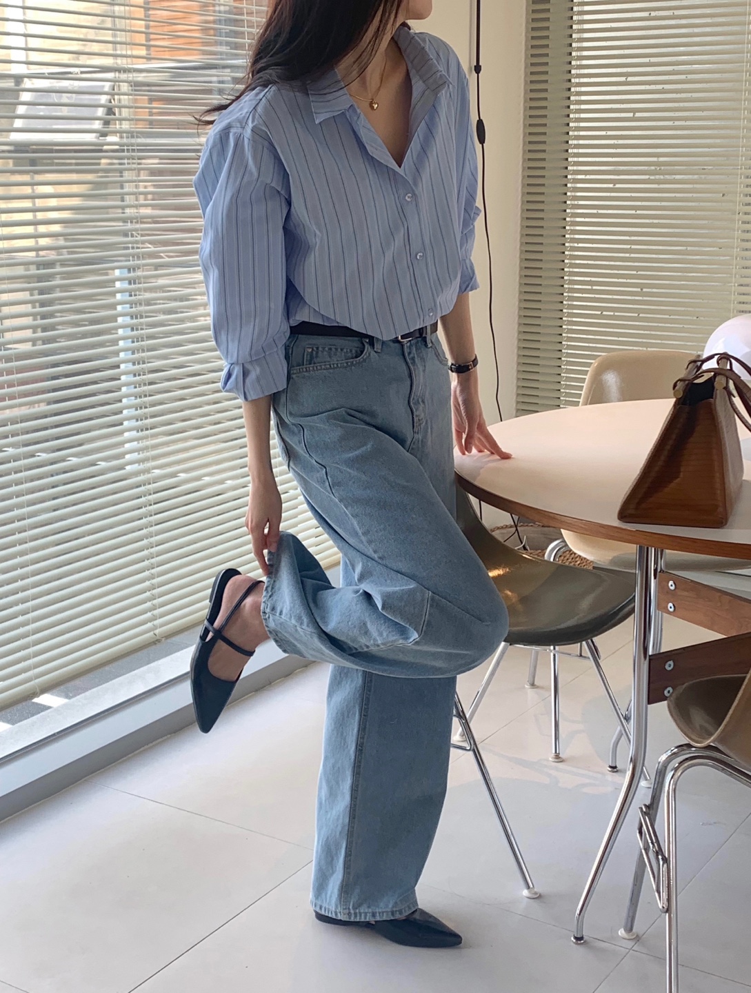 여자청바지 와이드데님팬츠 연청바지 여름청바지 와이드진 하트데님팬츠 상세 이미지 8