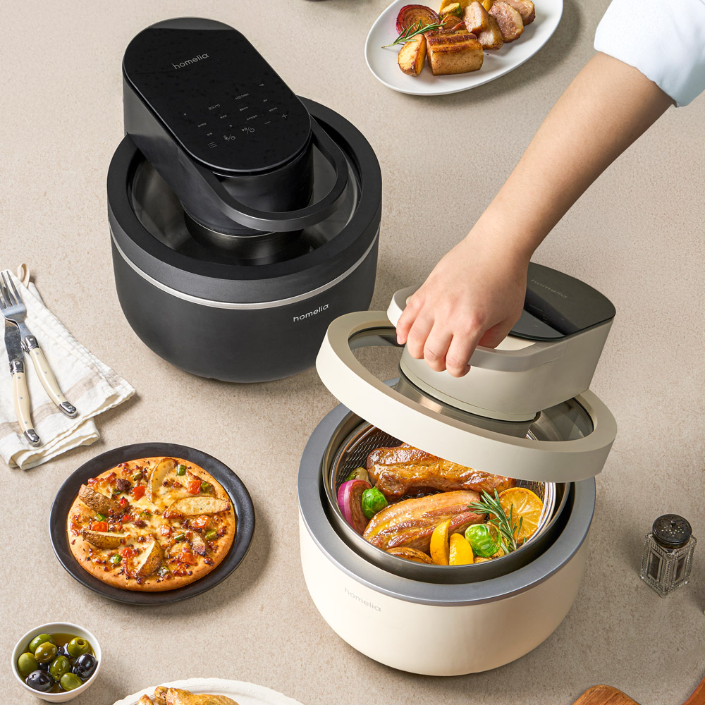홈리아 올스텐 에어프라이어 유리 글라스 고구마 스팀 대용량 생선 삼겹살 후라이기 뚜껑형