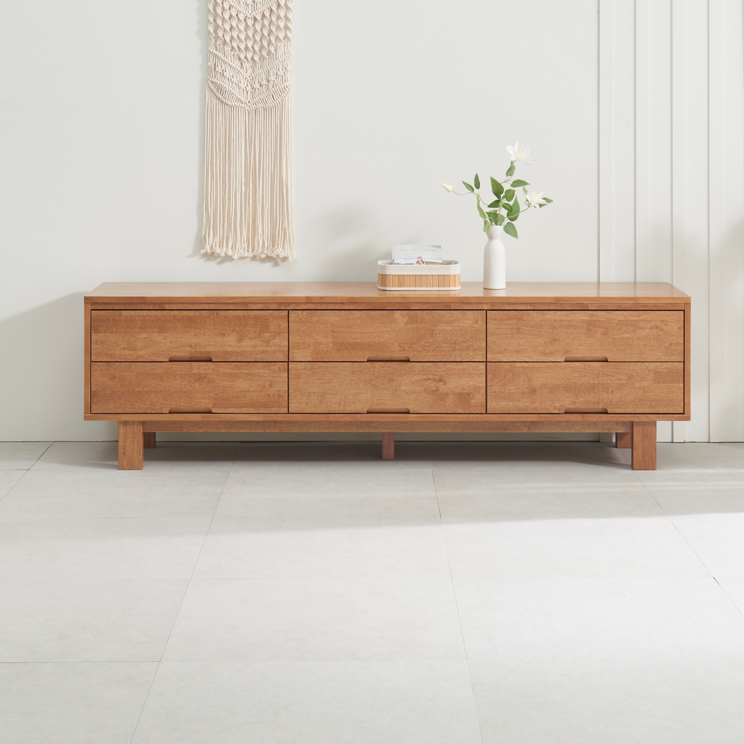 메리 고무나무 원목거실장 양문형 티비다이 TV거실장 1800