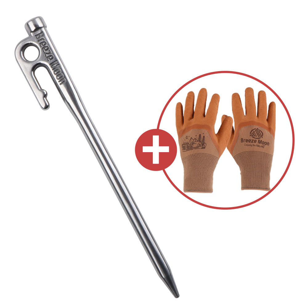 브리즈문 통주물 스테인레스 고강도 단조팩 캠핑 타프 텐트 팩 핑거 말뚝 쇠말뚝 20cm