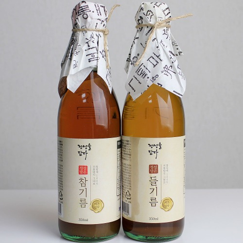 (350ml, 들기름) 100% 통들깨, 저온압착 단한번 착유, 정성담은 들기름