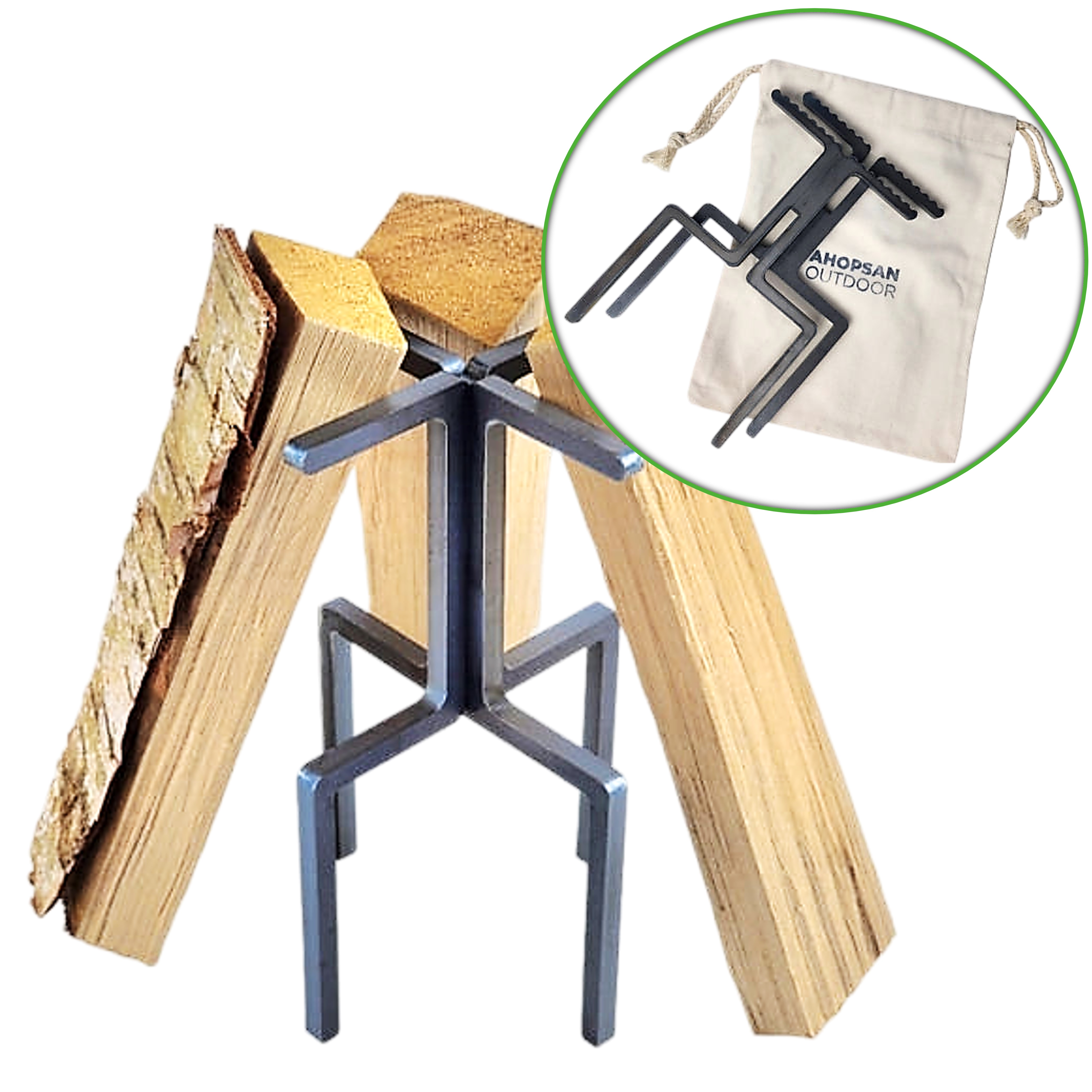 아홉산 장작 거치대 파이어티피 착화 스탠드 받침대 캠핑