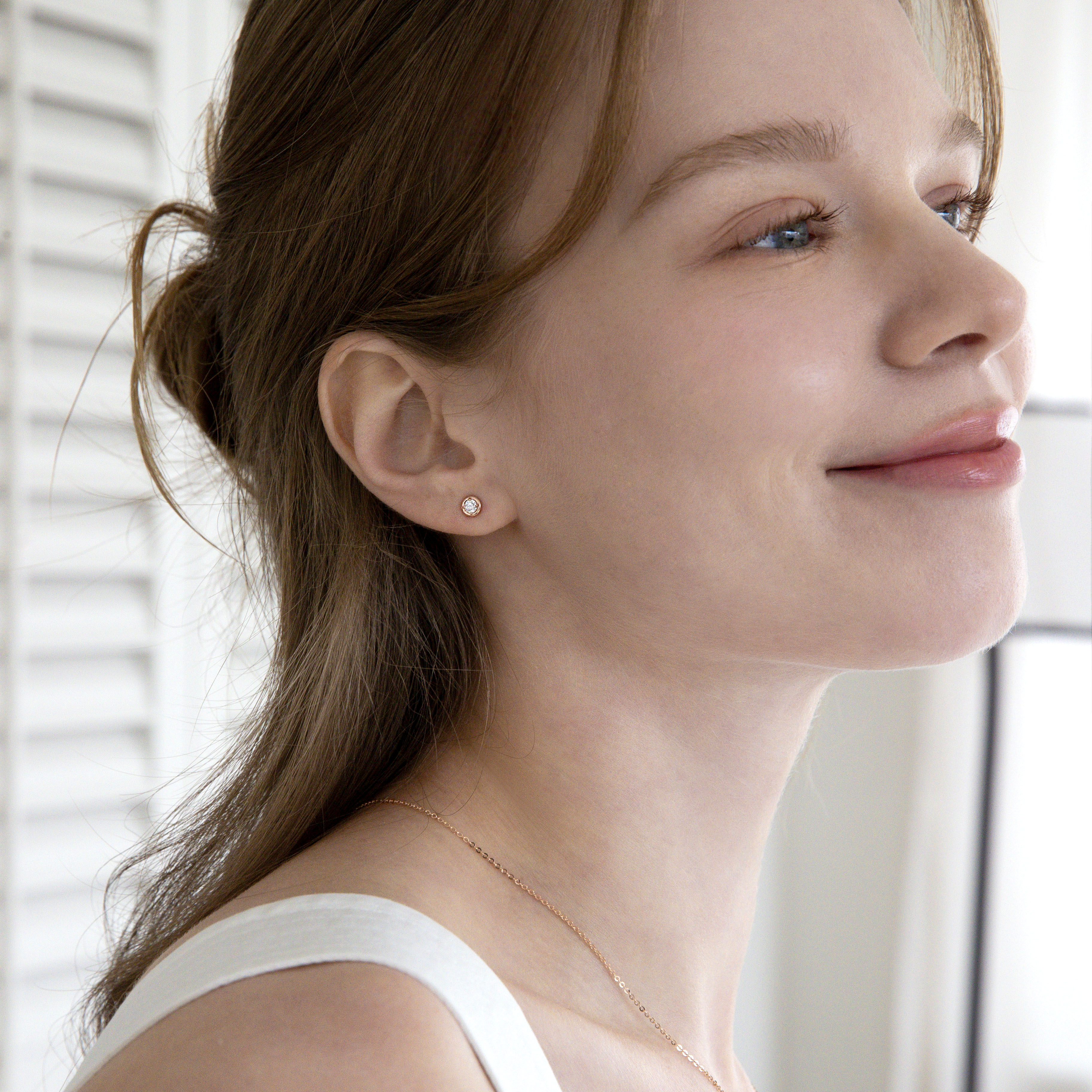 [슈퍼적립] 14k 루체 베젤 귀걸이