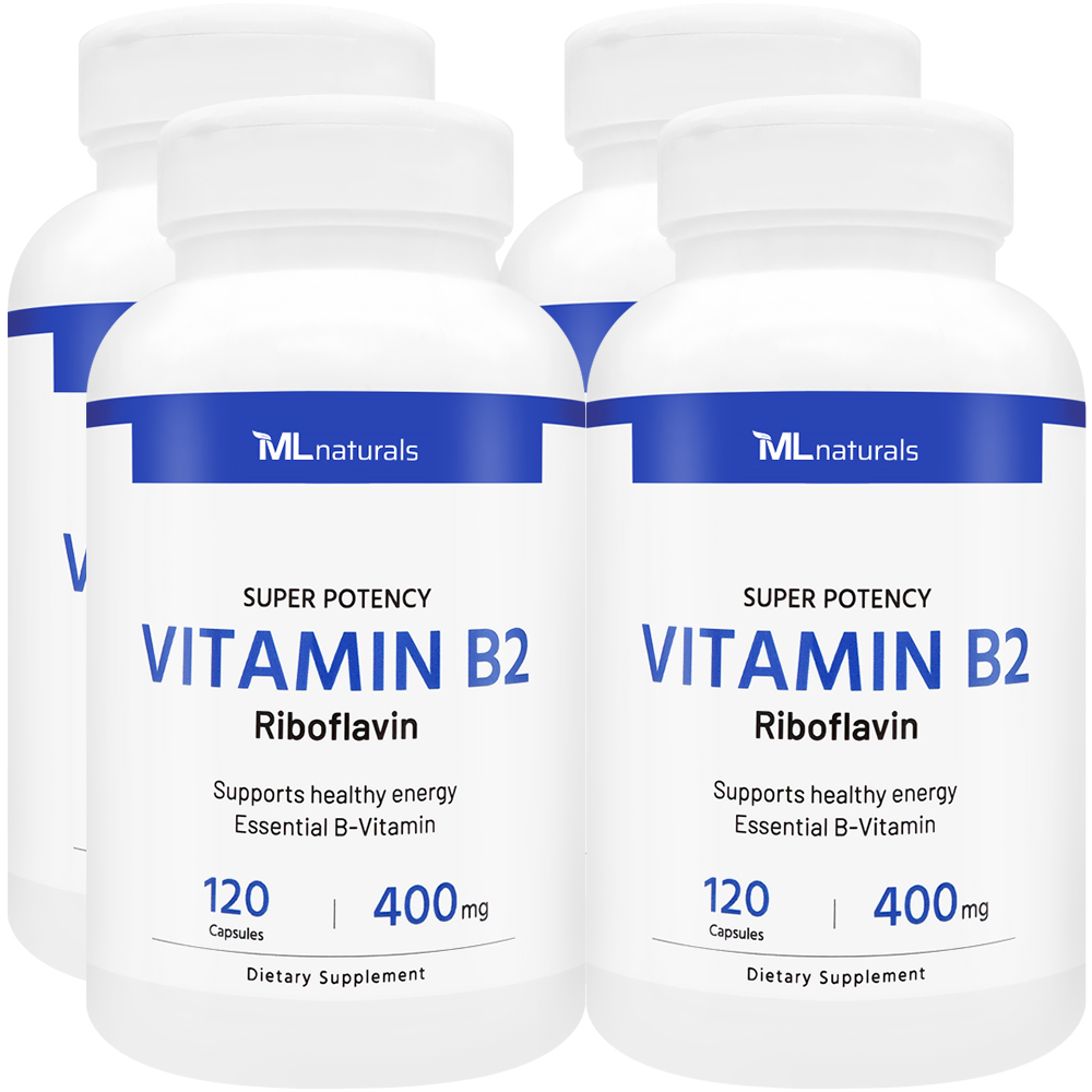 2025 신제품! 4병 마이라이프 내추럴스 비타민 B2 리보플라빈 400mg 120정 - 상품 이미지