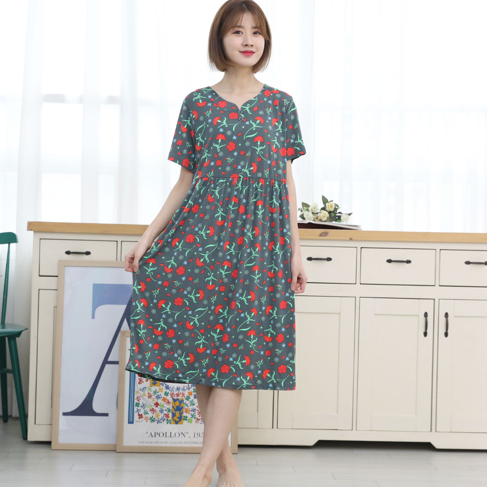 여성잠옷 쿨 에어리 원피스 잠옷 홈웨어 - 상세 이미지 5