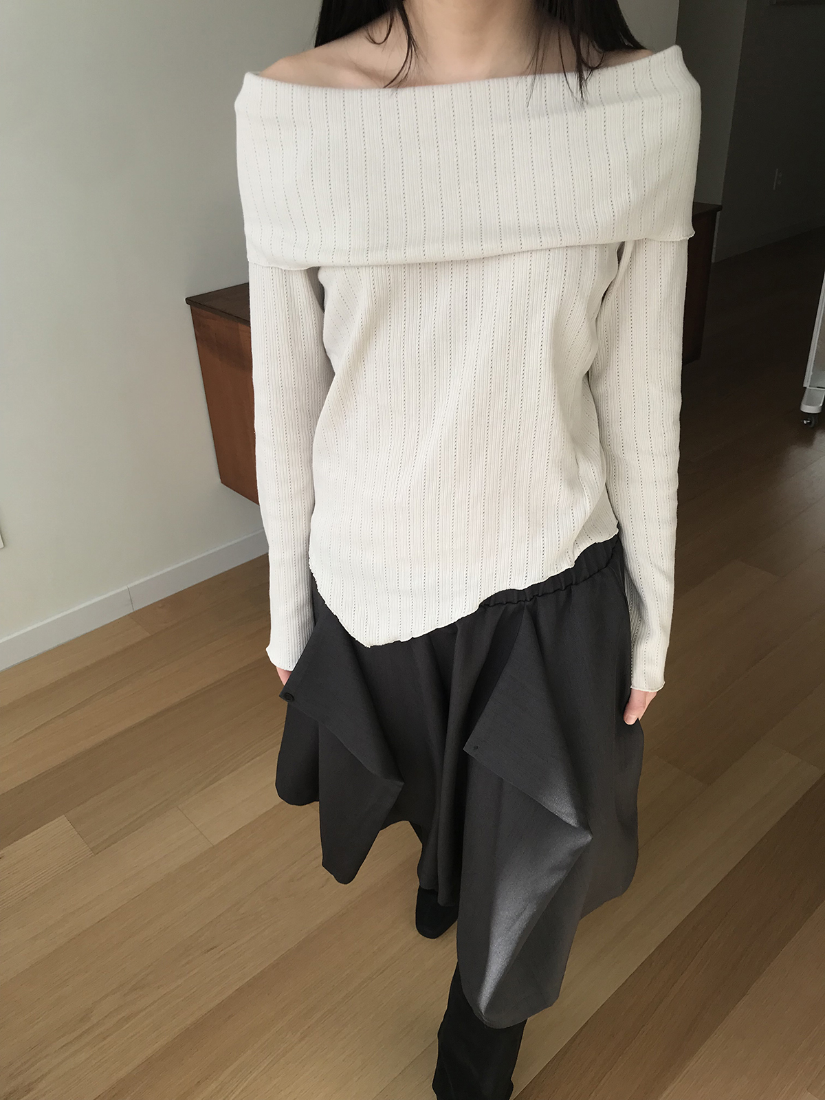 [미엔느] lush curve midi skirt / 러쉬 커브 미디 스커트 (2col) 상세 이미지 3