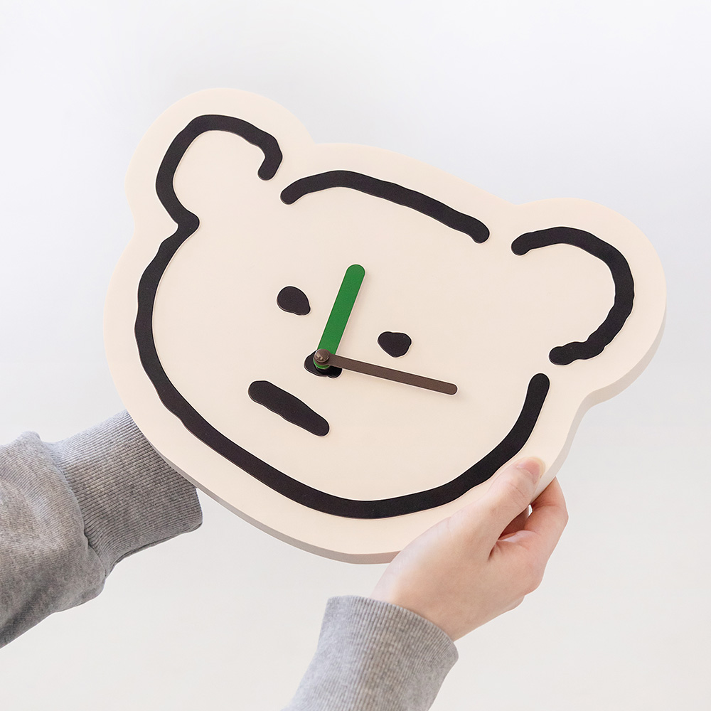 곰돌이 로마네벽시계 아기방 무선벽걸이 무타공거실시계