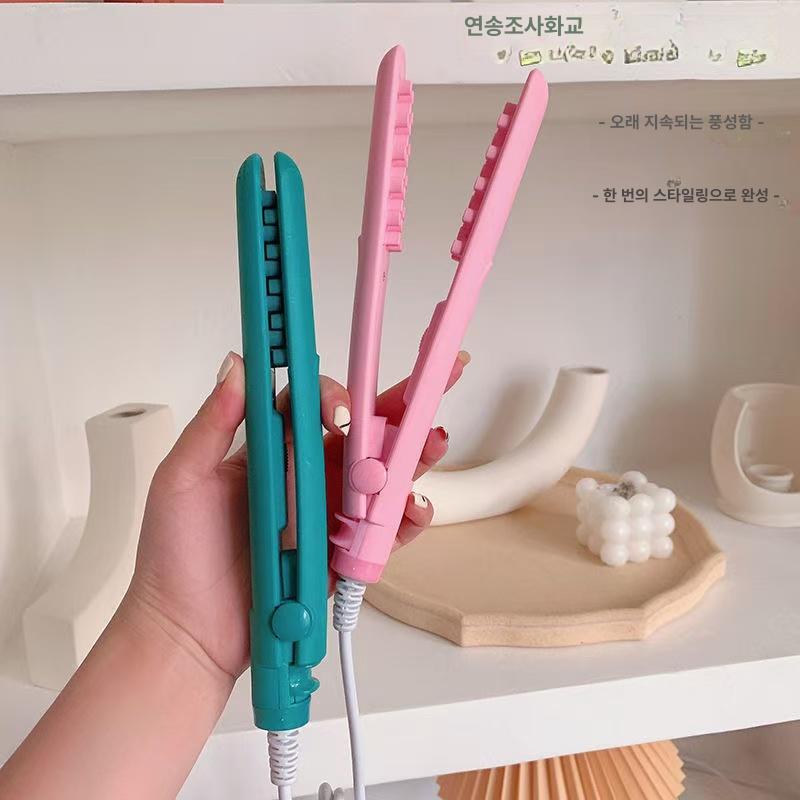 와플 고데기 얇은 컬링 물결 미니고데기 웨이브 와플고데기 다크 그린 - 상세 이미지 3