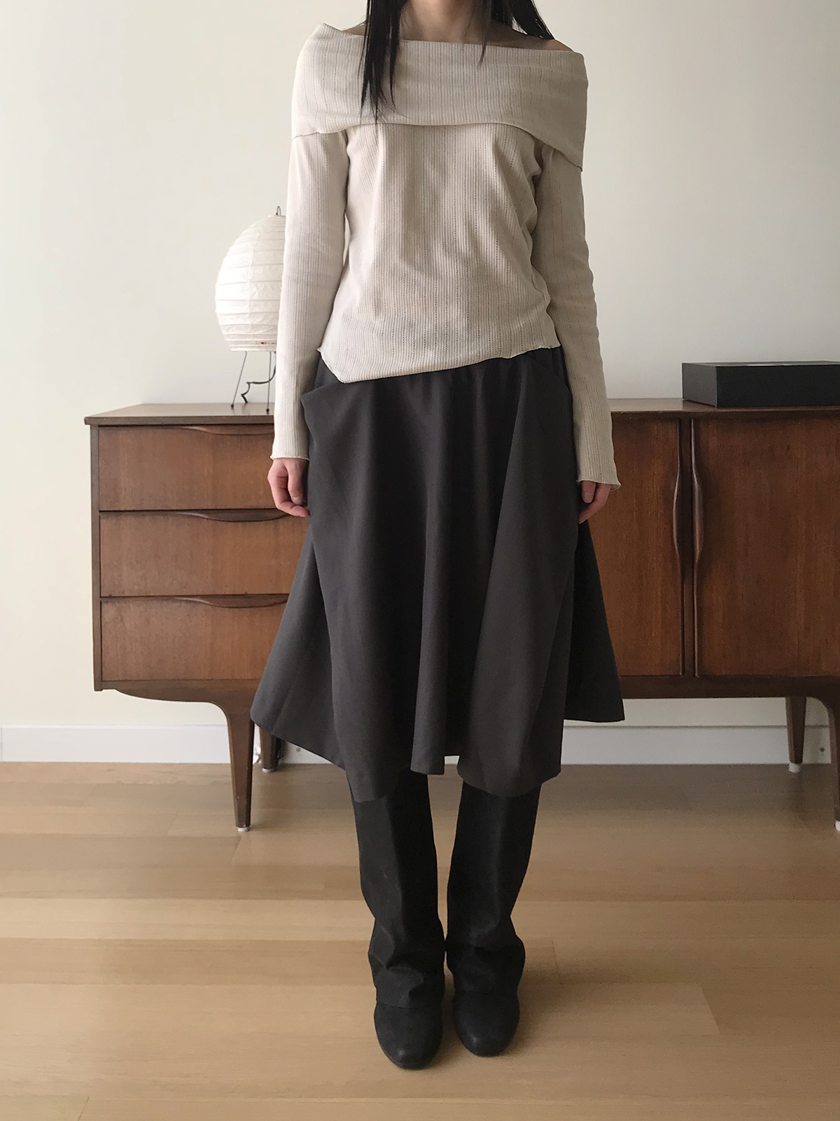 [미엔느] lush curve midi skirt / 러쉬 커브 미디 스커트 (2col) 상세 이미지 15