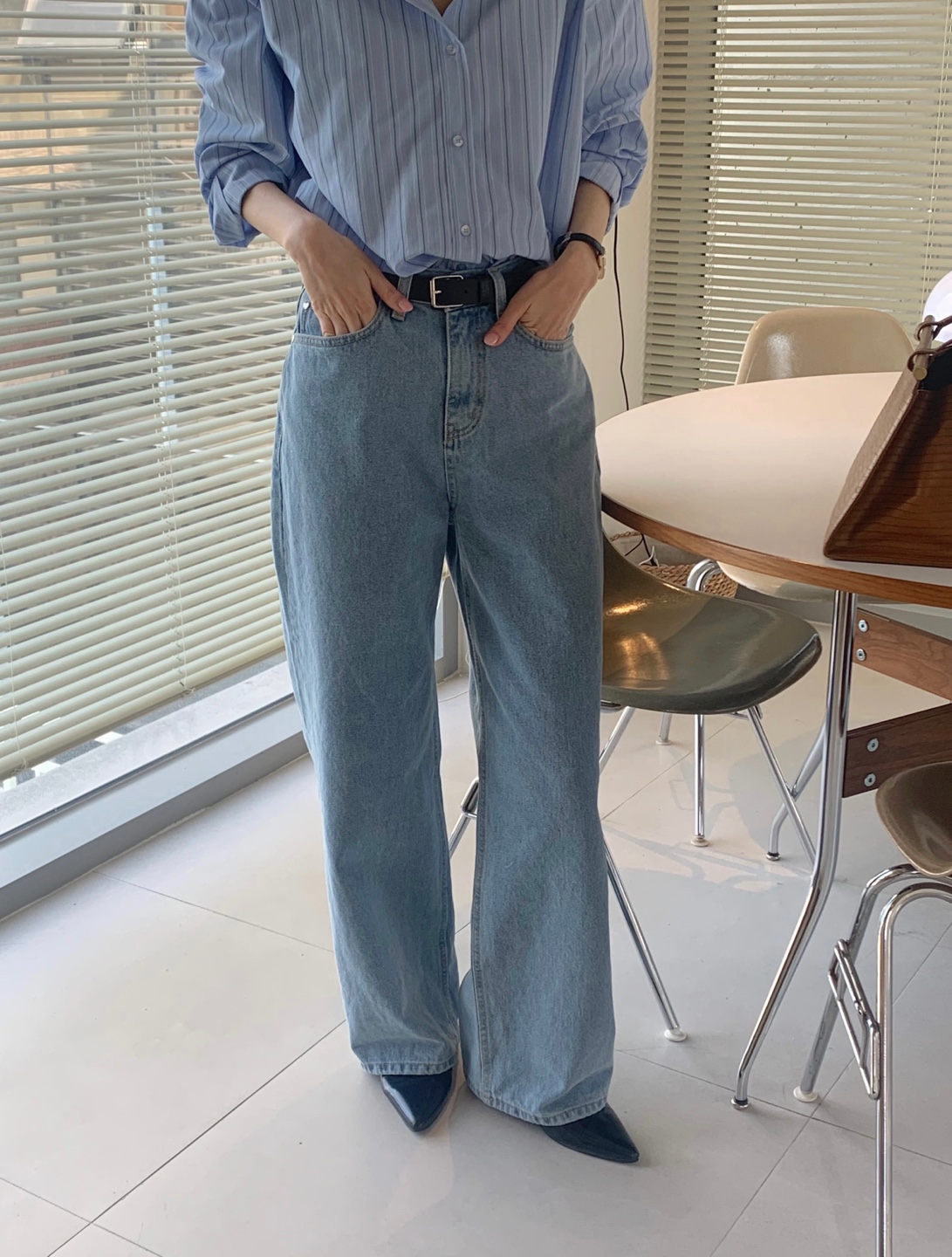 여자청바지 와이드데님팬츠 연청바지 여름청바지 와이드진 하트데님팬츠 상세 이미지 9