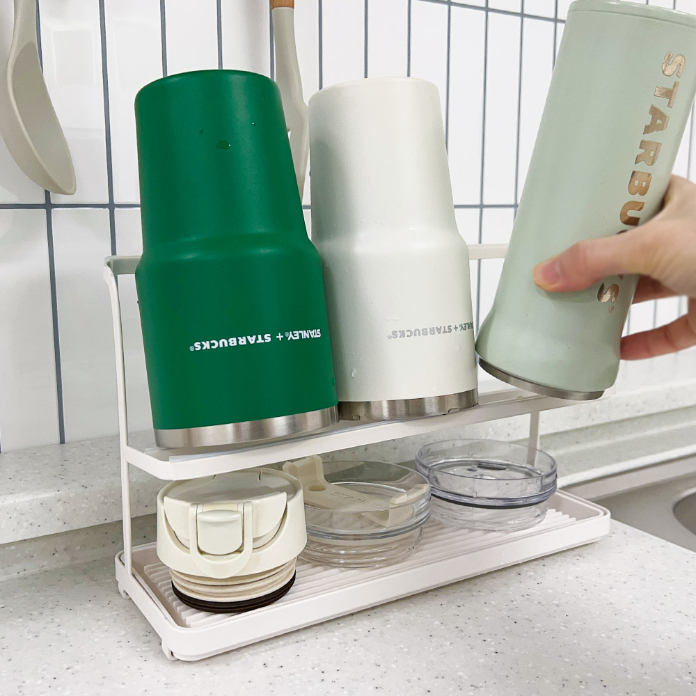 싱크대 컵건조대 틈새 텀블러건조대 미니컵건조대 사선