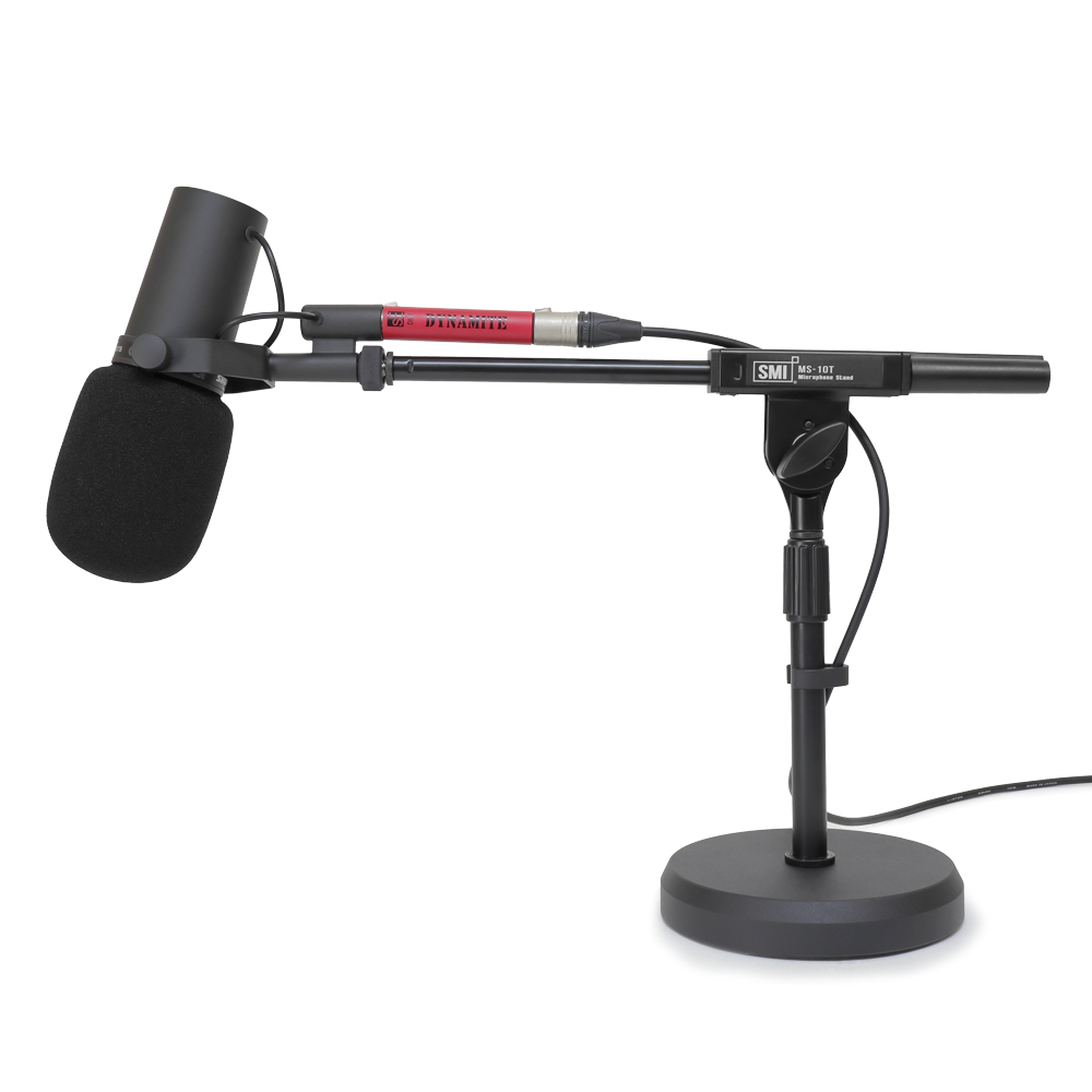 SMI MS-10T 탁상용 T자 일자형 마이크스탠드 콘덴서 마이크 거치대 4kg 중량받침대 이미지 7