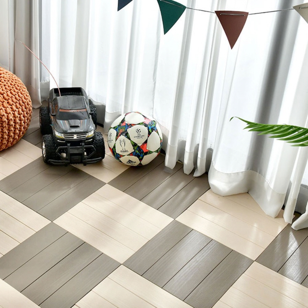 강화마루 교체 타일형 강마루 세탁실 데코타일 데크 체커보드 조립식 베란다 거실 원목 9개