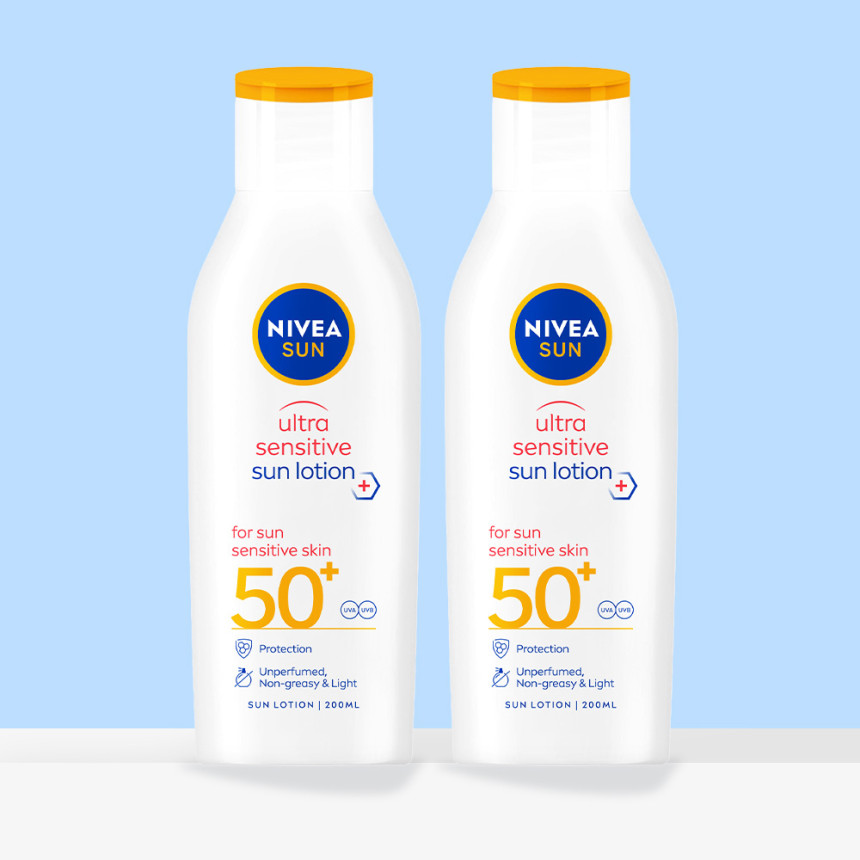 니베아 선 더마 센서티브 스킨 선 로션 200ml X 2개 (SPF50+/PA++++) 사진 1