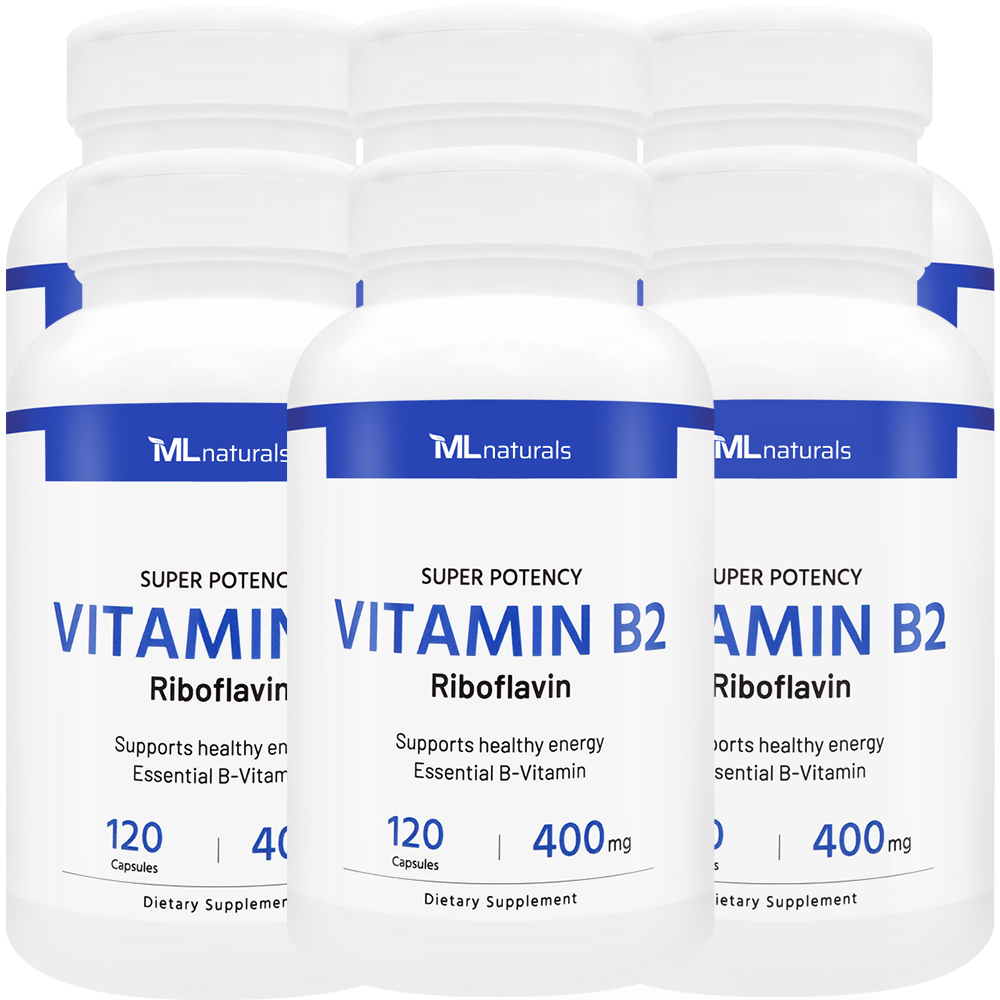 2025 신제품! 6병 마이라이프 내추럴스 비타민 B2 리보플라빈 400mg 120정 - 상품 이미지