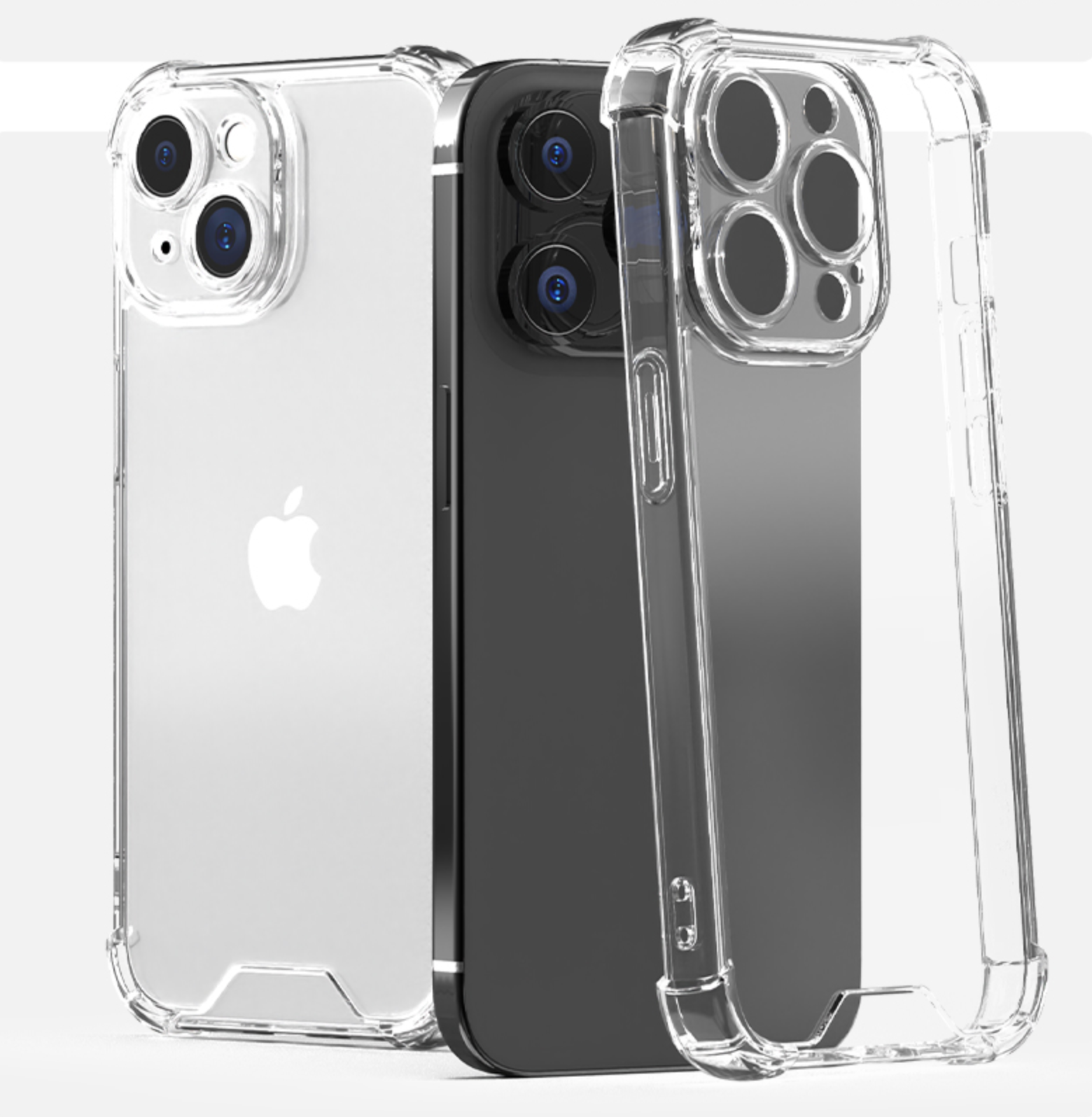 방탄 범퍼 젤리 하드 하이브리드 케이스 1+1 투명, 아이폰12 - 상세 이미지 2