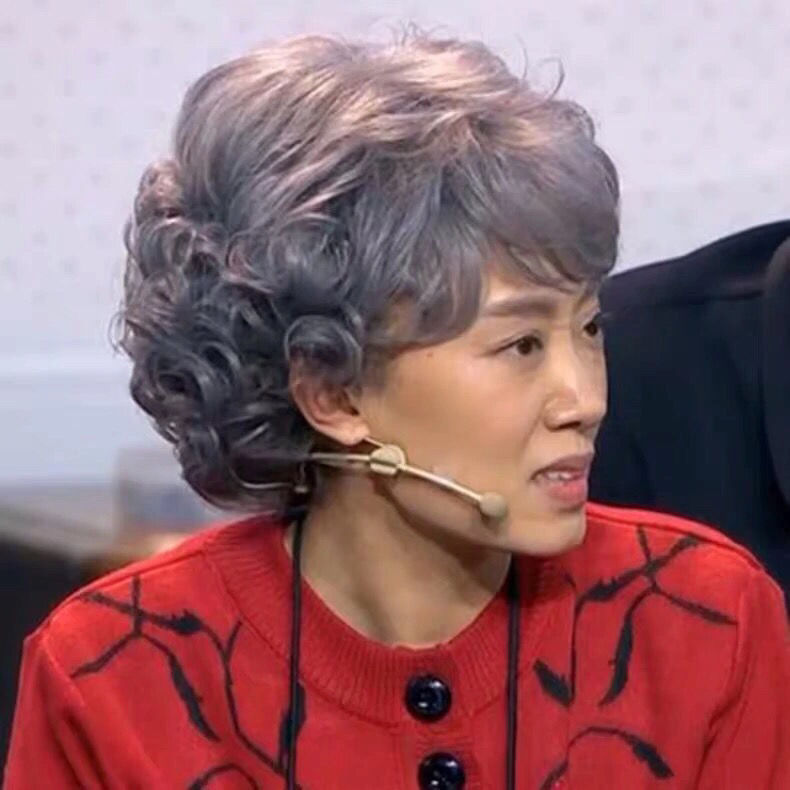 뮤지컬 할머니가발 촬영 백발 할머니 연극무대 노년 통가발 중년 회색 할머니 가발 - 상세 이미지 2