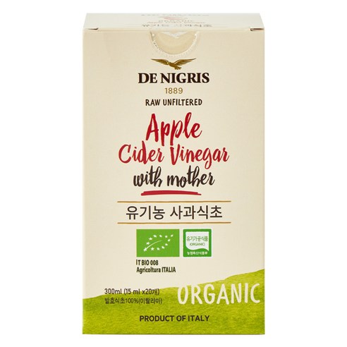 데니그리스 유기농 사과식초 스틱형 애사비 15ml 20개입