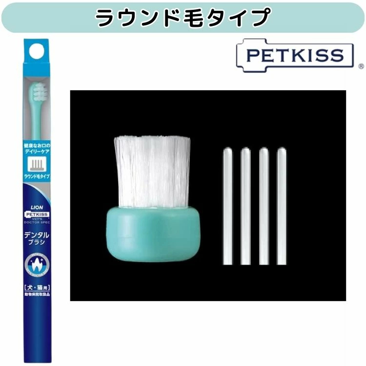 라이온 LION 펫키스 개 고양이 칫솔 12개 세트 둥근모