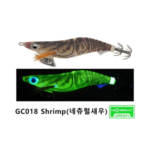 바다루어 야마시타 에기 왕K 글로벌컬러 네온브라이트 팁런 수평 에깅 슷테 루어 GC018, 3.5호 - 메인 이미지