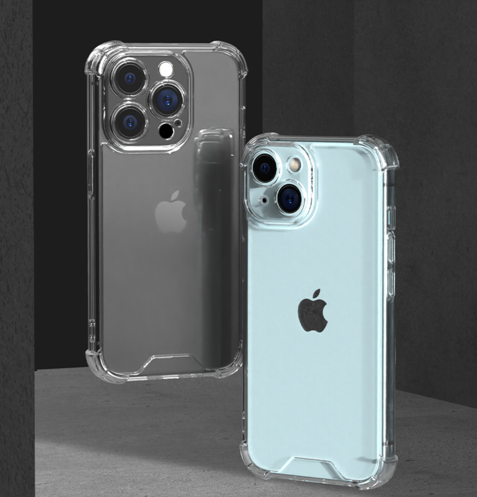 방탄 범퍼 젤리 하드 하이브리드 케이스 1+1 투명, 아이폰12 - 상세 이미지 4