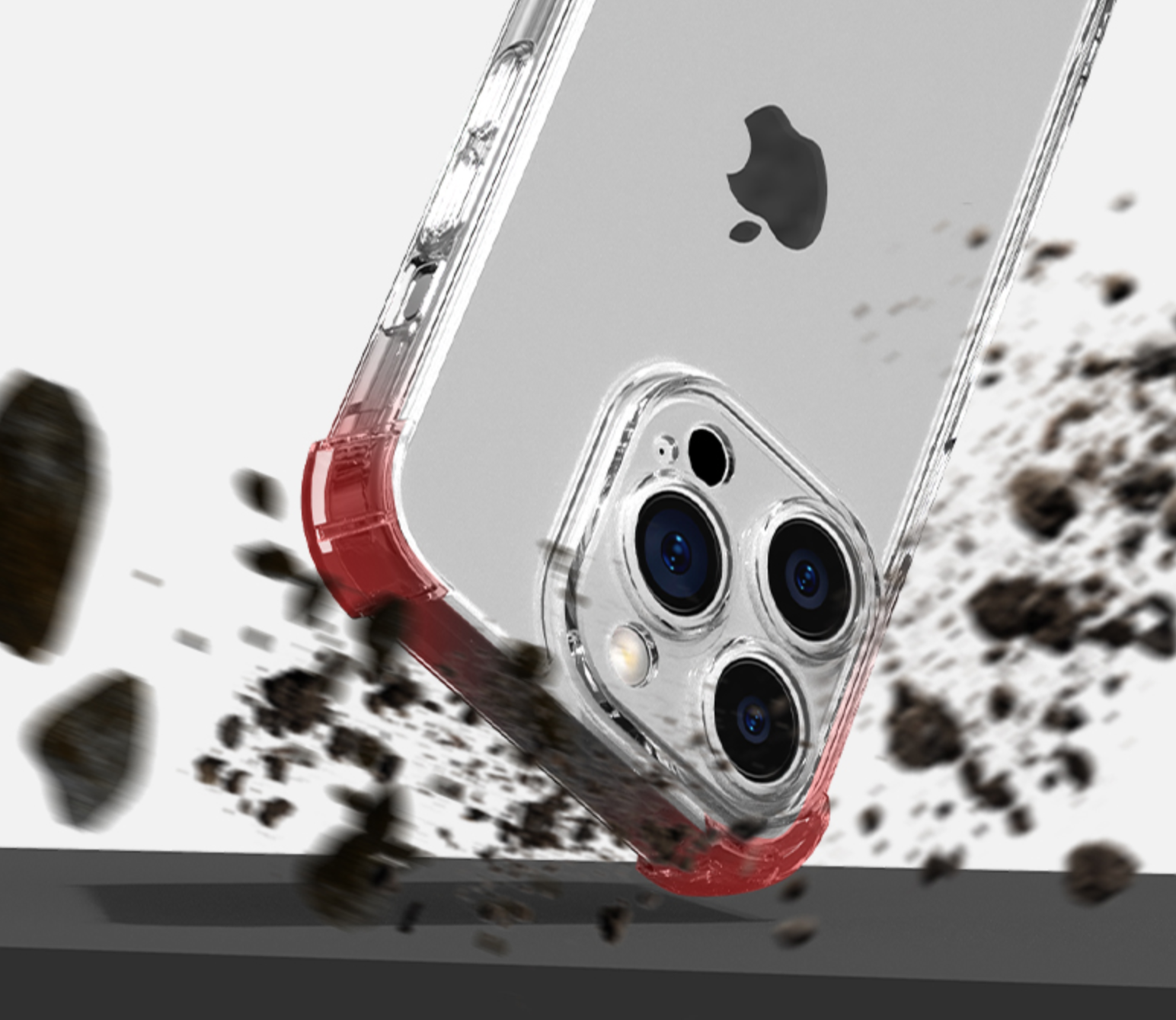 방탄 범퍼 젤리 하드 하이브리드 케이스 1+1 투명, 아이폰12 - 상세 이미지 3