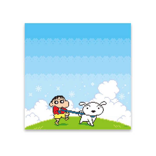 짱구 픽셀 메모 패드 메모지 산책 도트 쪽지 편지 짱구는못말려 굿즈 - 메인 이미지