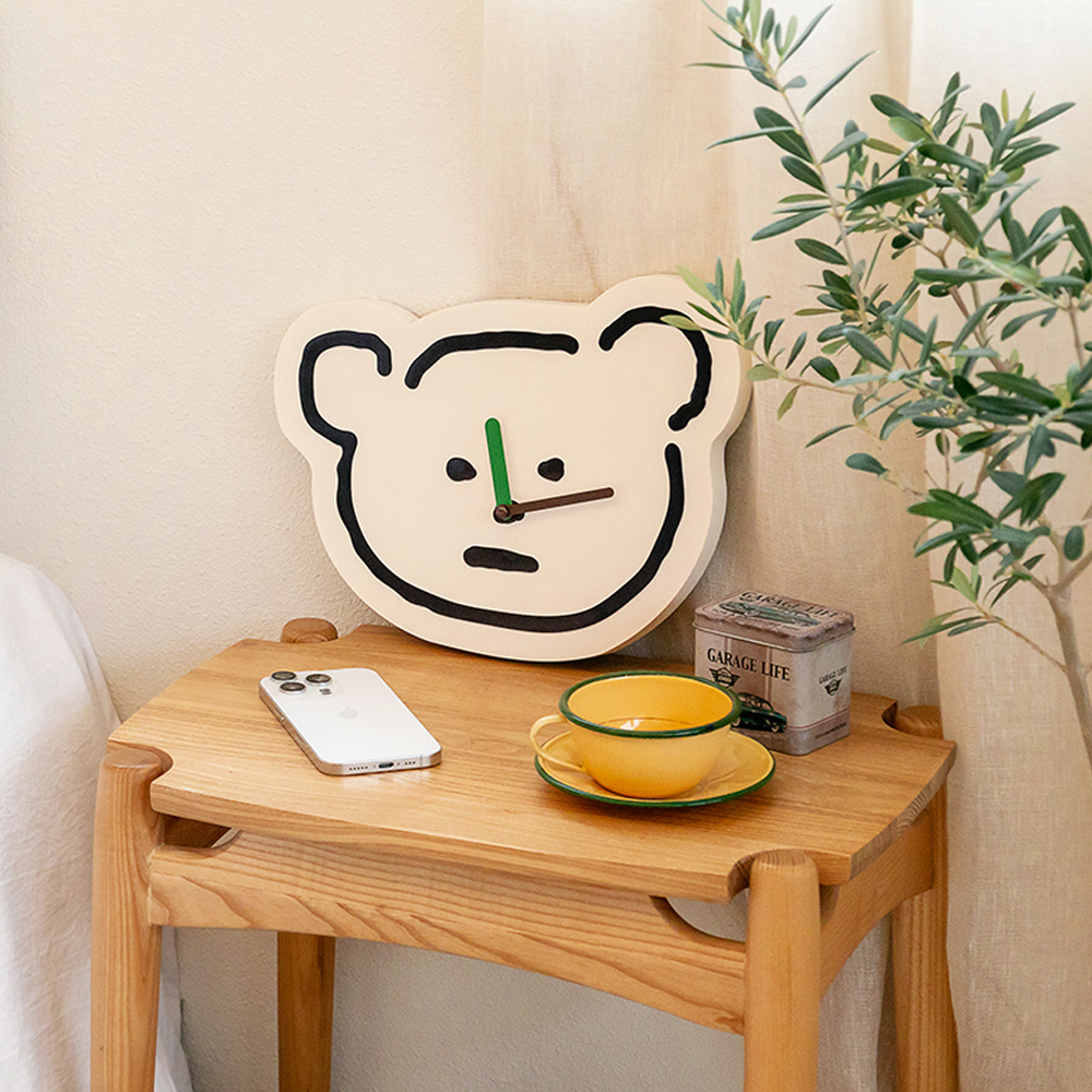 곰돌이 로마네벽시계 아기방 무선벽걸이 무타공거실시계