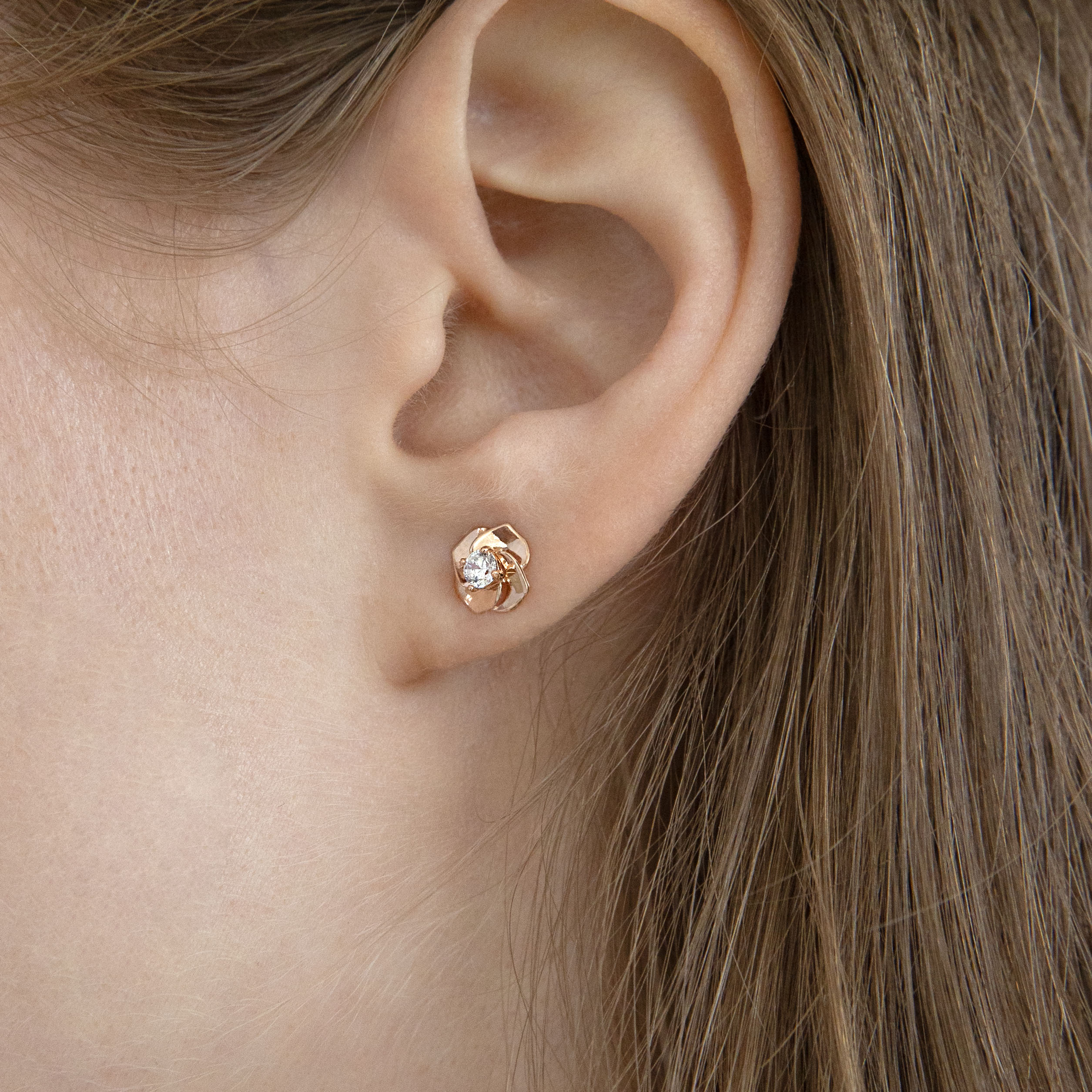 14k 제인로즈 귀걸이 기념일 선물 금 여자 귀걸이