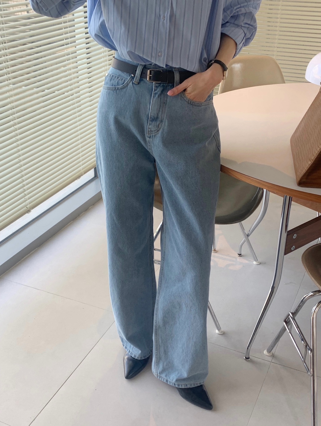 여자청바지 와이드데님팬츠 연청바지 여름청바지 와이드진 하트데님팬츠 상세 이미지 10