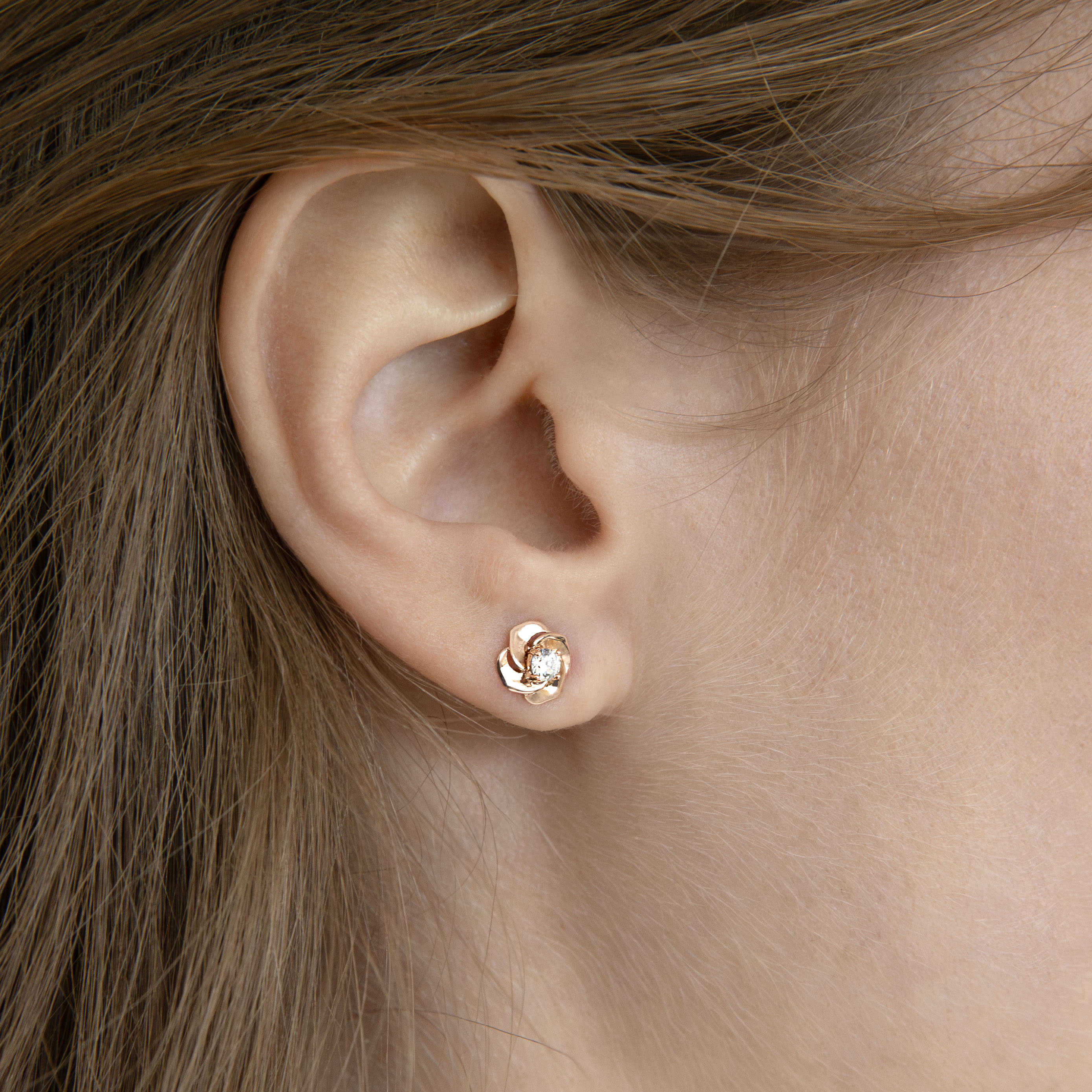 14k 제인로즈 귀걸이 기념일 선물 금 여자 귀걸이