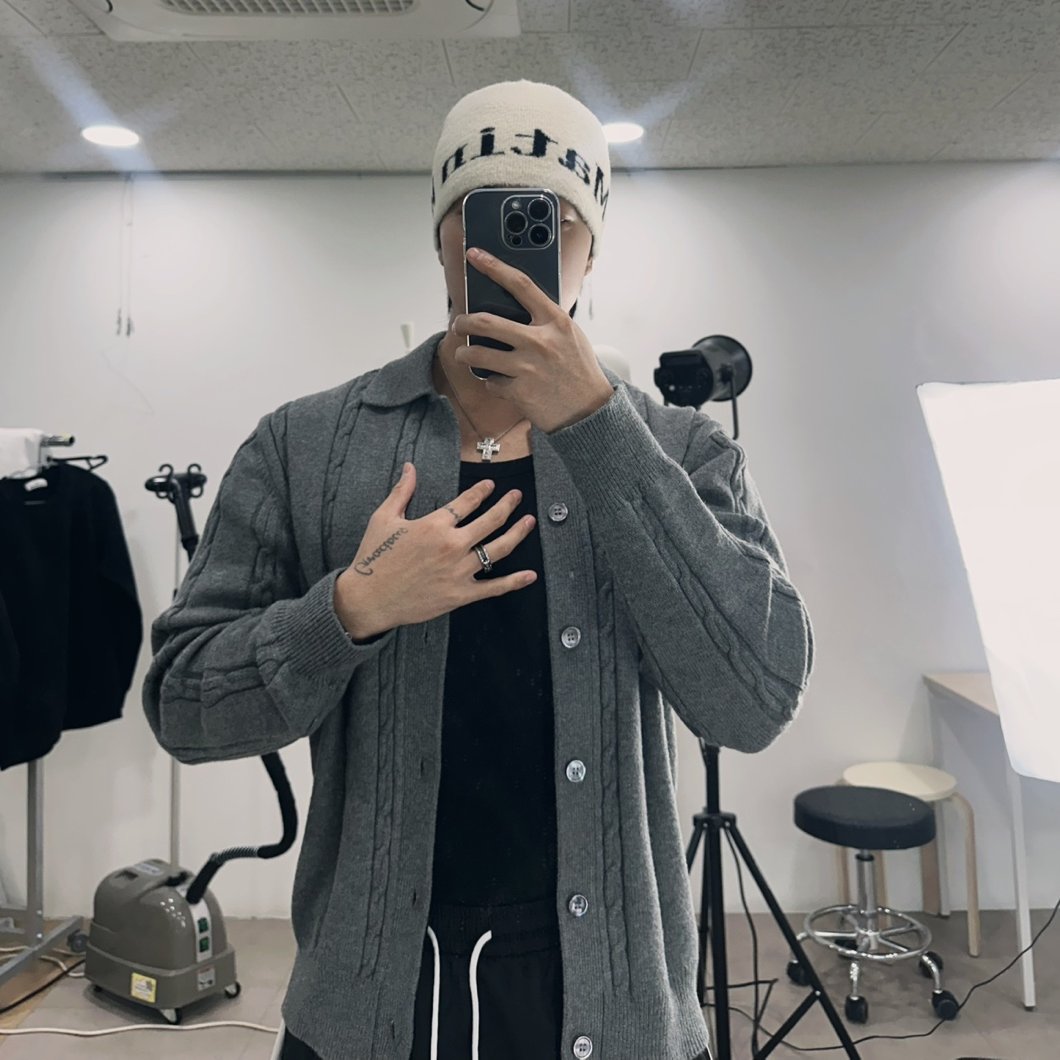 남자회색가디건 남자가디건코디 - 상세 이미지 5