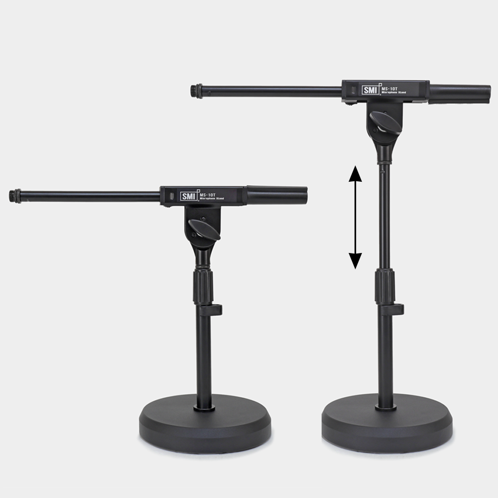 SMI MS-10T 탁상용 T자 일자형 마이크스탠드 콘덴서 마이크 거치대 4kg 중량받침대 - 상세 이미지 3