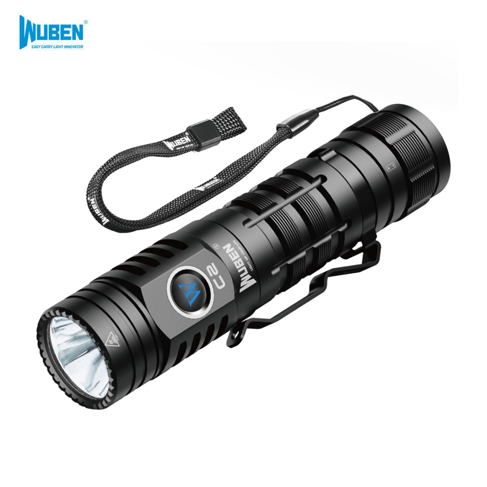 우벤 C2 군용 전술 랜턴 2000루멘 고성능 후레쉬 충전식 LED 손전등 택티컬 라이트