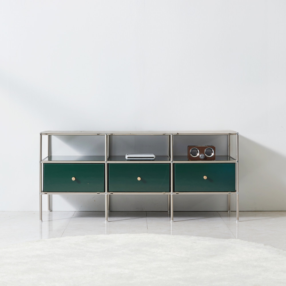 홈그니처 미드센츄리거실장 모듈 얇은 TV다이서랍장 폭좁은 1200x400x527mm, 화이트