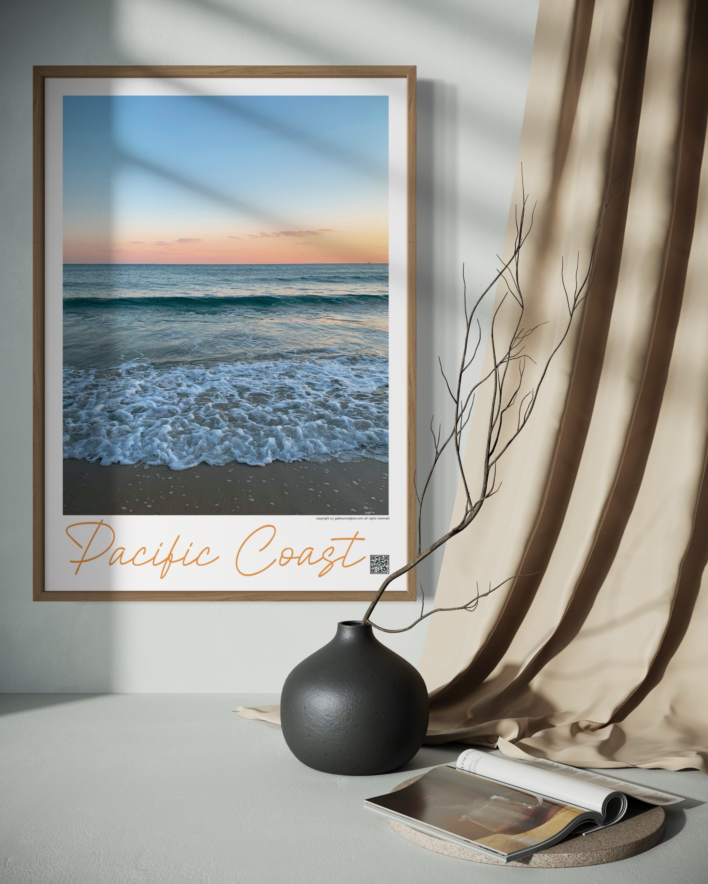 Pacific Coast 바다 석양 풍경 테라픽 포스터 - 상세 이미지 3