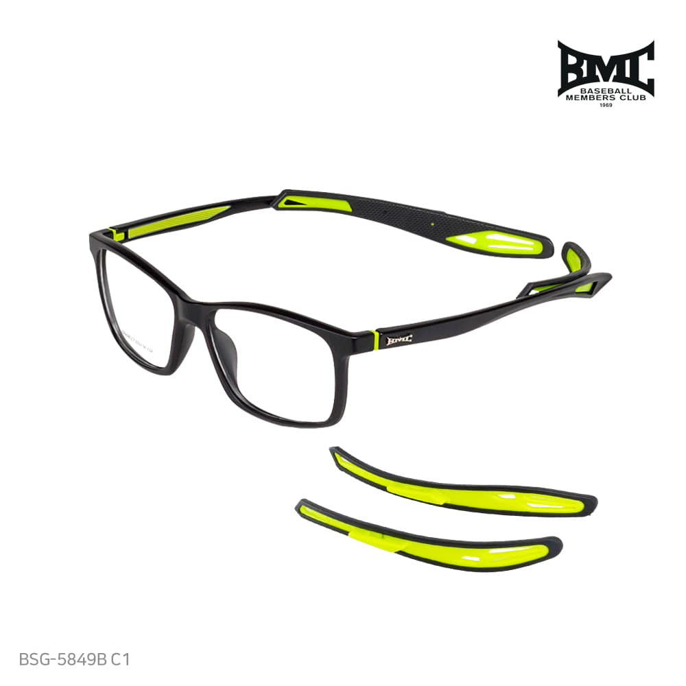 [BMC] 스포츠 안경 5849 시리즈 야구 등 각종 스포츠 필수템 - 형광블랙