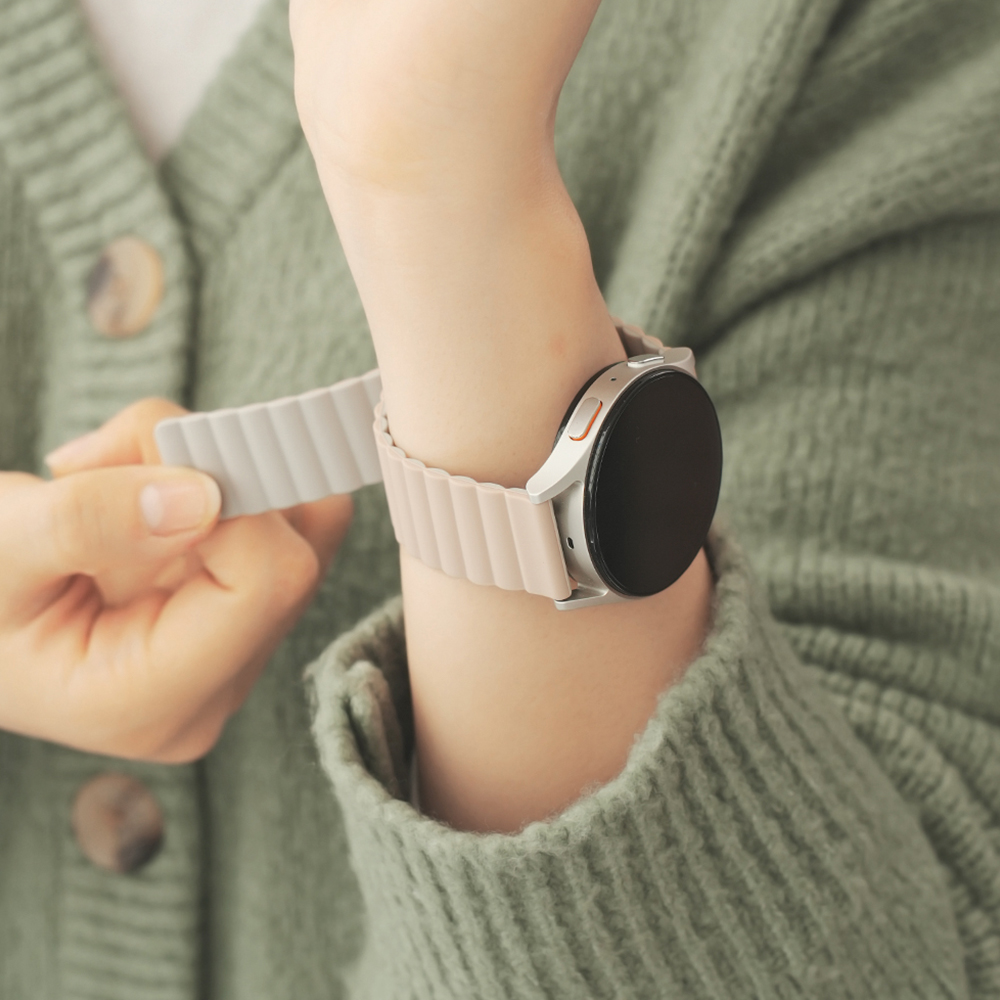 TXLX 갤럭시워치 7 6 5 4 실리콘 마그네틱 스트랩 클래식 프로 밴드 줄