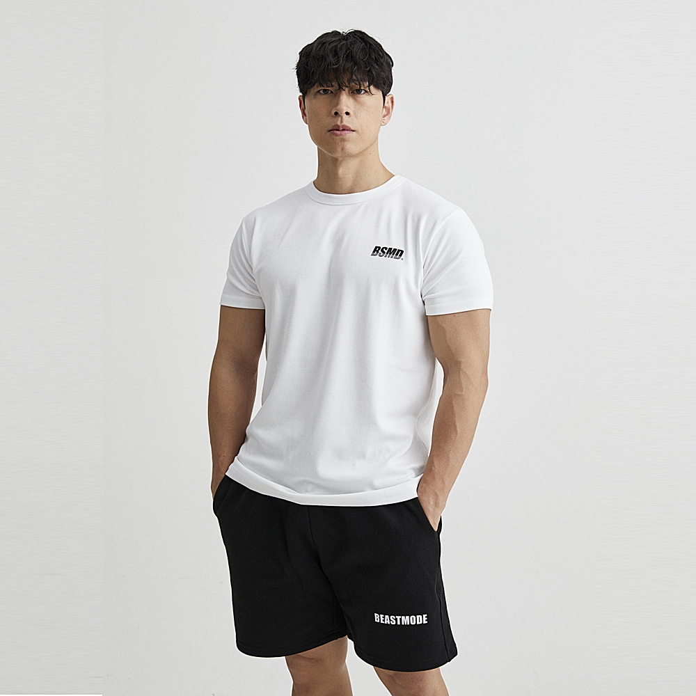 비스트모드 심플로고 머슬핏 반팔 티셔츠 헬스 짐웨어 BSMD - 상세 이미지 2