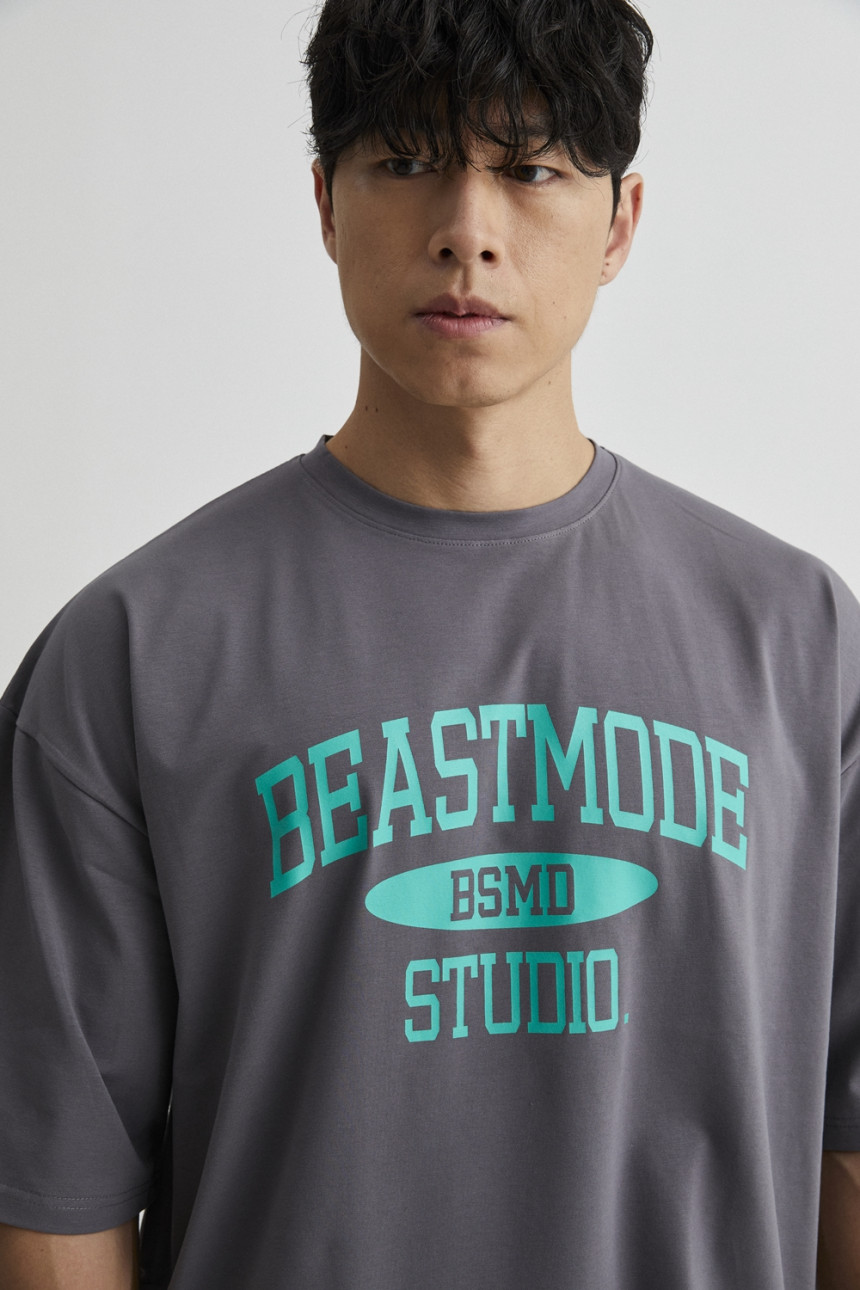 비스트모드 스튜디오 헬스 오버핏 반팔 기능성 쿨링 스판 티셔츠 짐웨어 BSMD