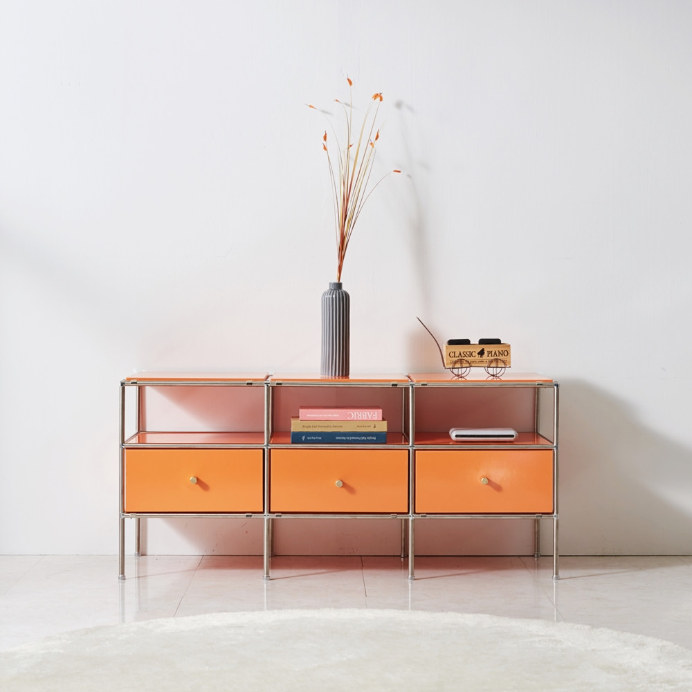 홈그니처 미드센츄리거실장 모듈 얇은 TV다이서랍장 폭좁은 1200x400x527mm, 화이트