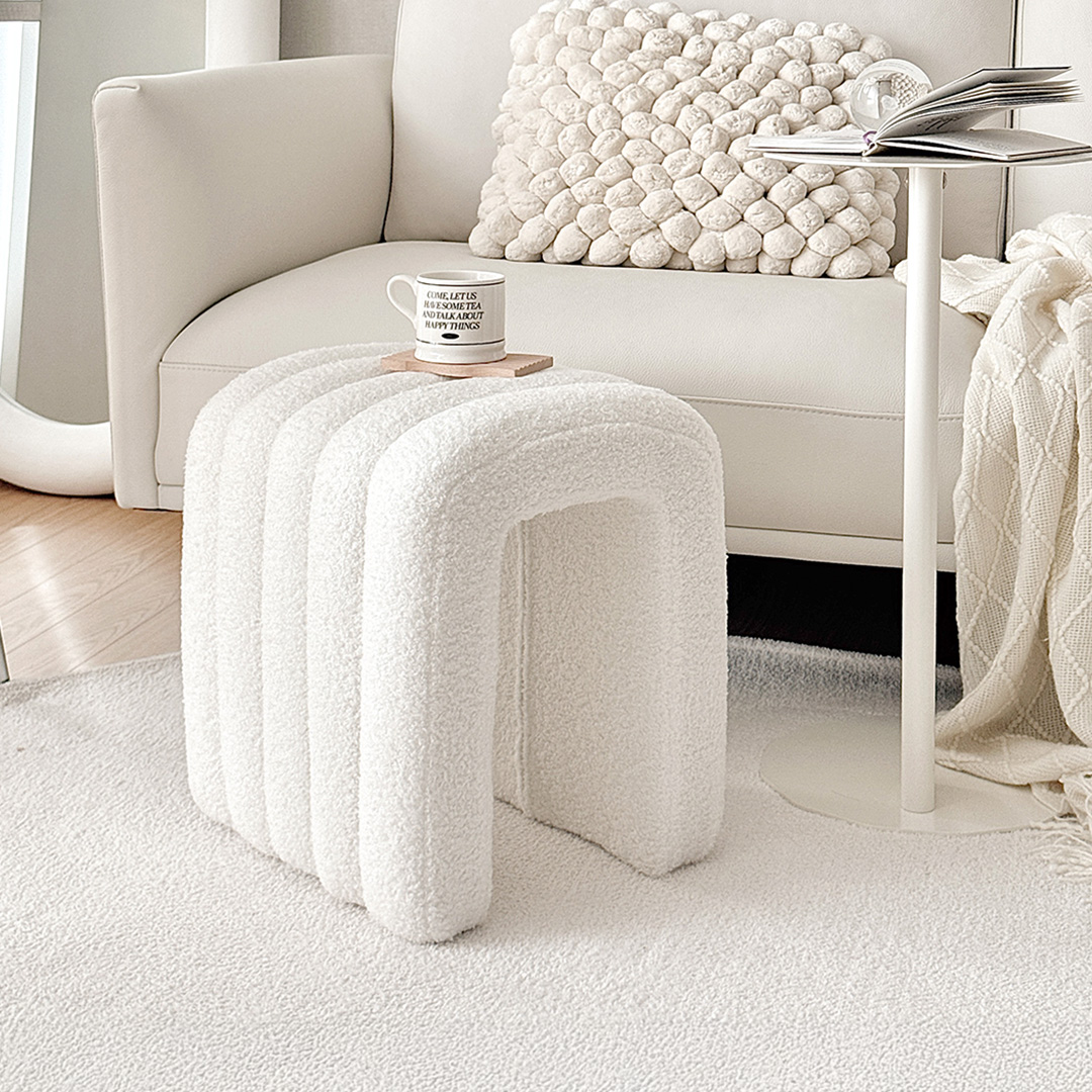 모노 화장대스툴 패브릭 부클레 미니 낮은의자 인테리어 보조의자 피카소