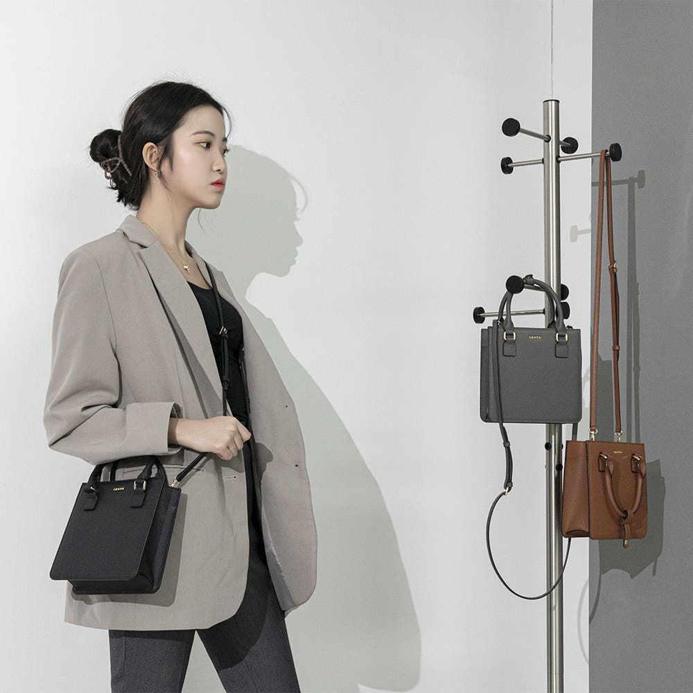 렌토 수제 미니 토트 크로스백 소가죽 핸드폰 여자 가방 데일리 오피스룩 - 상세 이미지 4